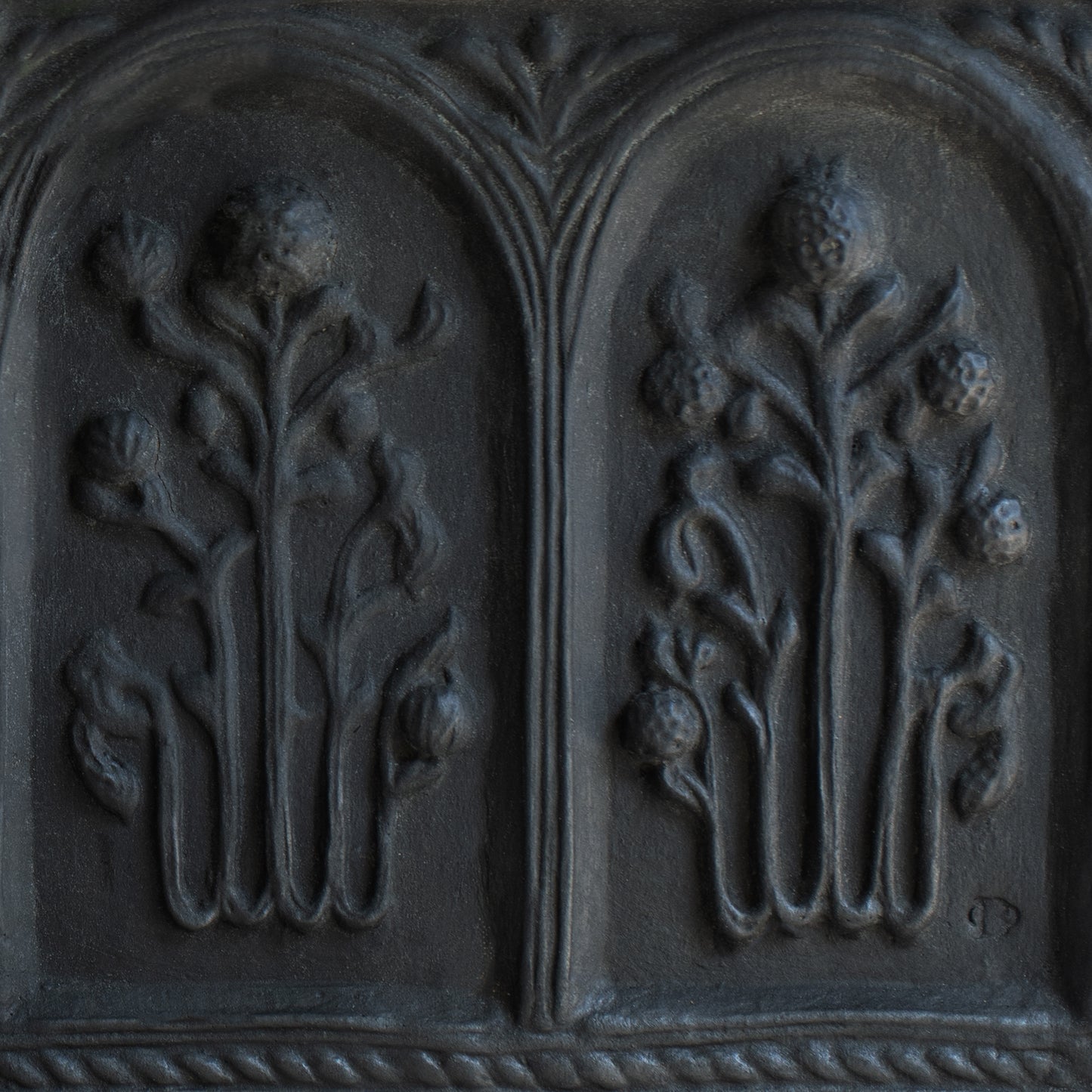 Floral Folly Urn in Black Basalt