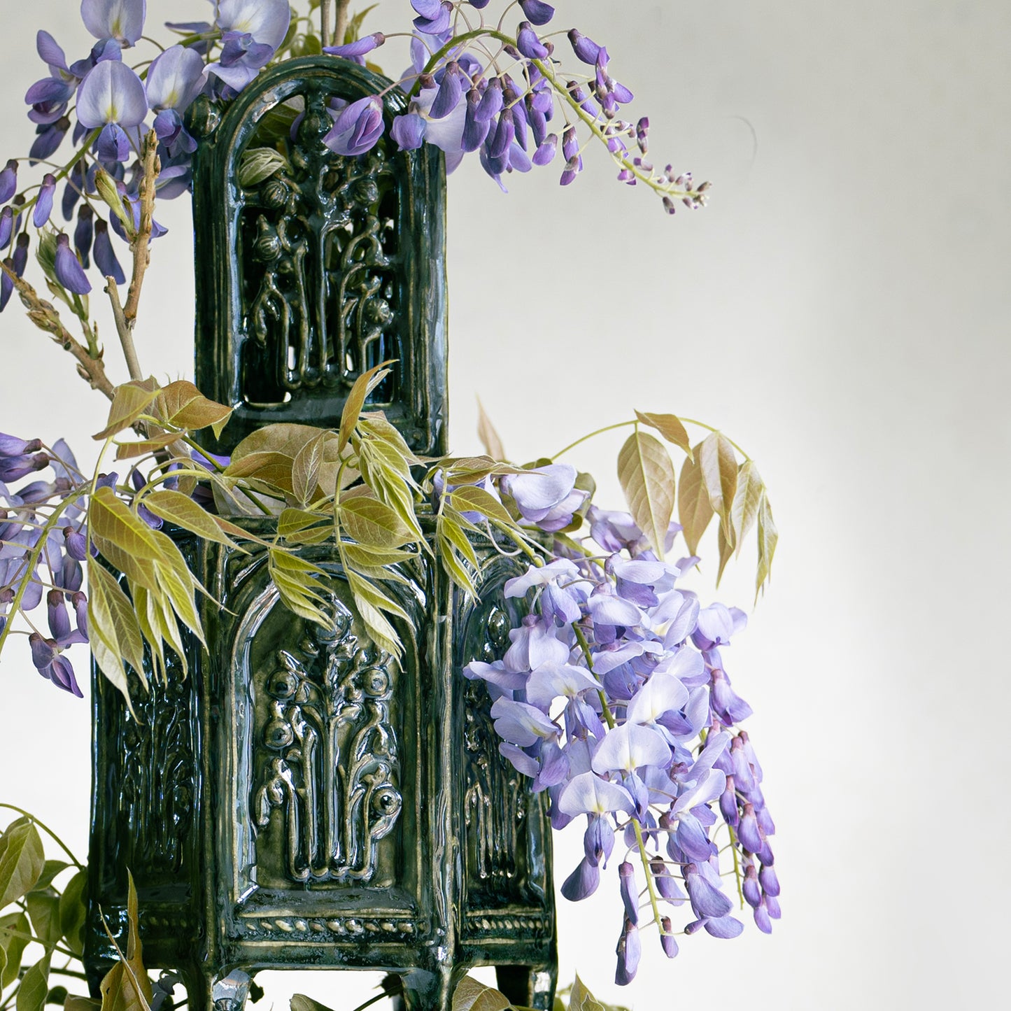 The Floral Folly Flower Tower in Scarab Green