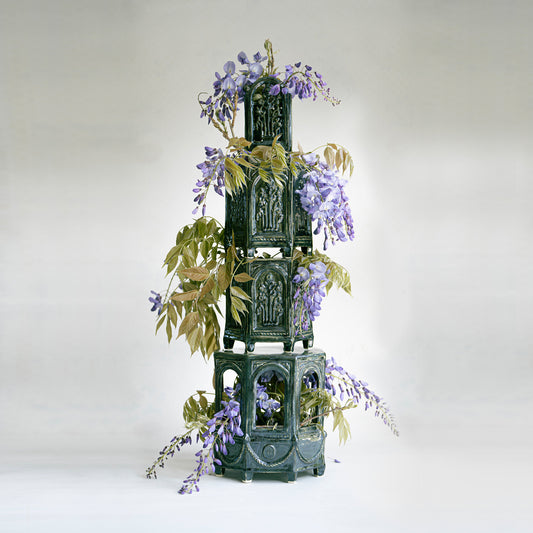 The Floral Folly Flower Tower in Scarab Green