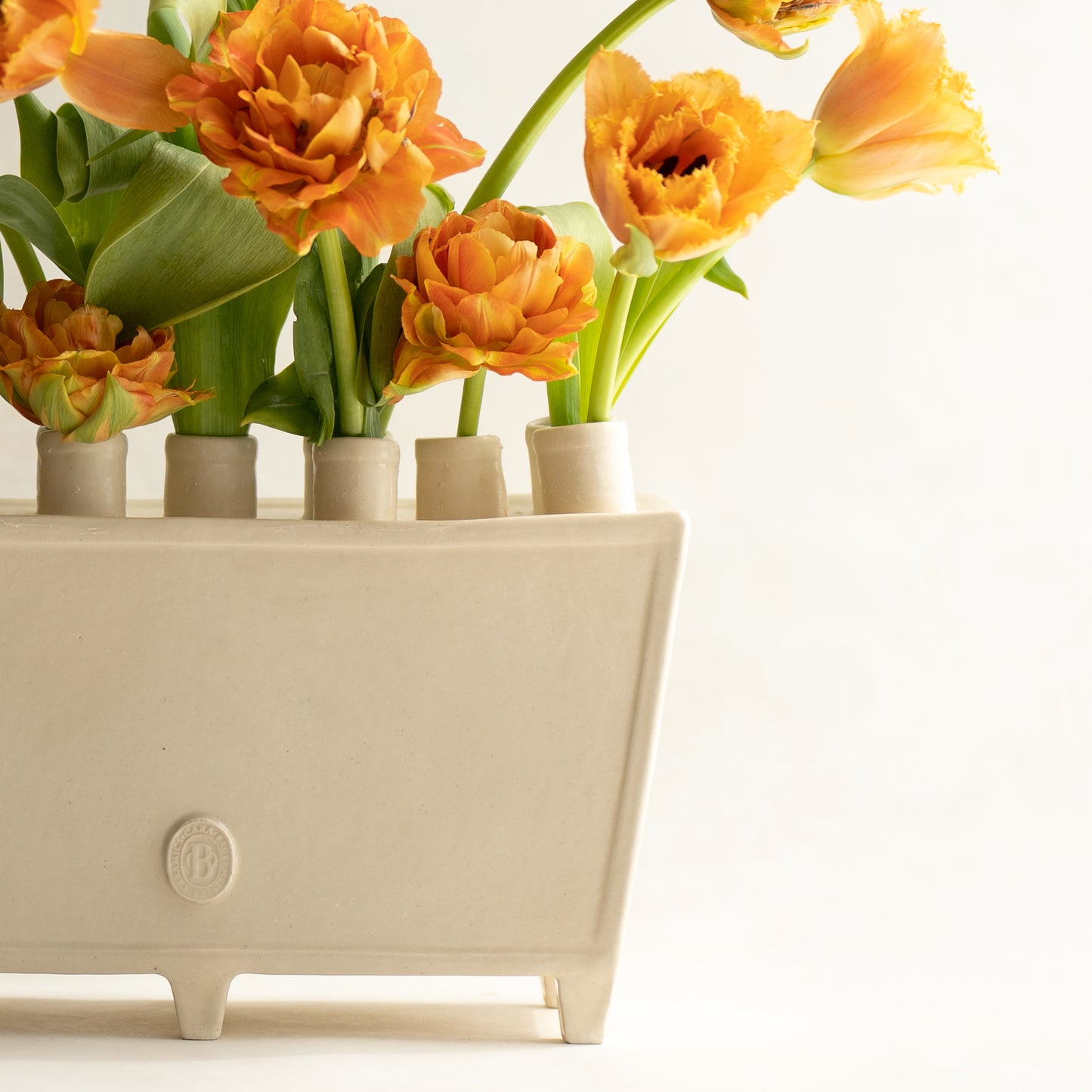 cara bauermeister ceramics perennial collection flower brick vase tulipiere