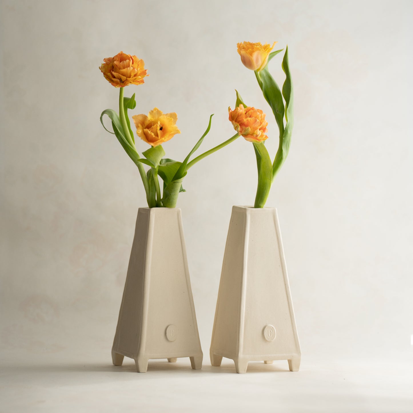 cara bauermeister ceramics perennial collection flower obelisk tulipiere