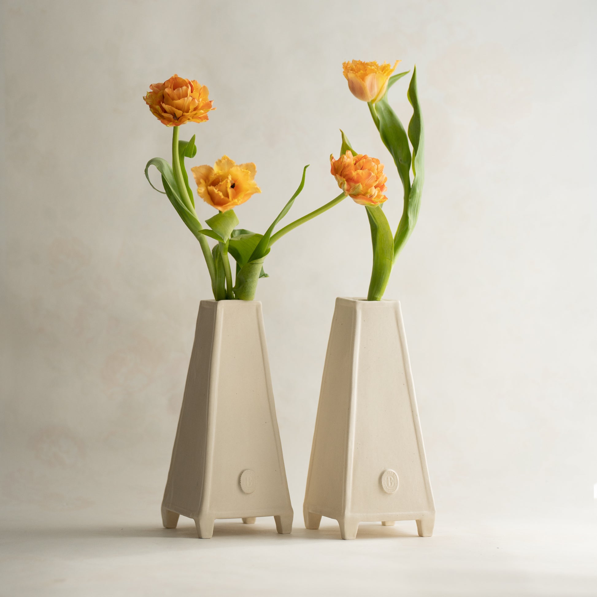 cara bauermeister ceramics perennial collection flower obelisk tulipiere