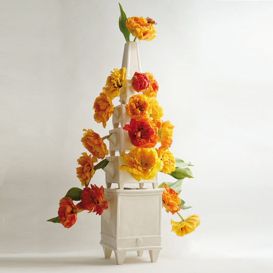 cara bauermeister ceramics perennial collection 5-tier tulipiere