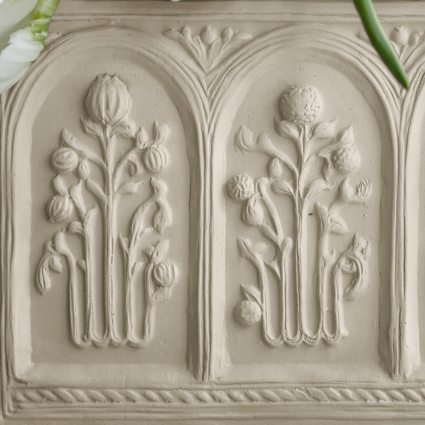 The Floral Folly Obelisk in Glazed or Unglazed Cream Stoneware