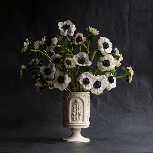 The Floral Folly Urn in Glazed Cream